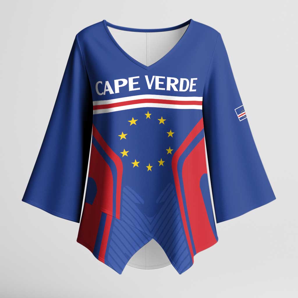 Custom Cape Verde Football Spirit Kimono Sleeve Blouse Est 1979 - Wonder Print Shop