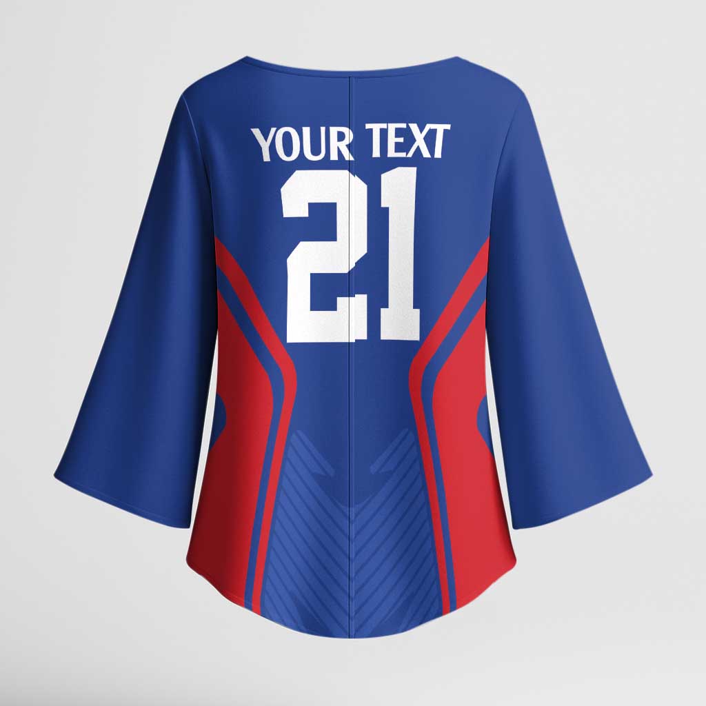 Custom Cape Verde Football Spirit Kimono Sleeve Blouse Est 1979 - Wonder Print Shop