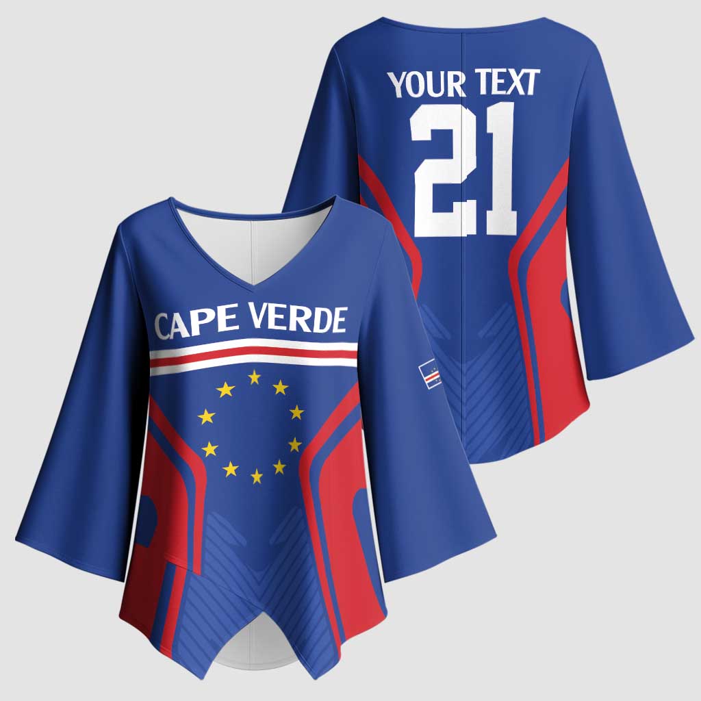 Custom Cape Verde Football Spirit Kimono Sleeve Blouse Est 1979 - Wonder Print Shop