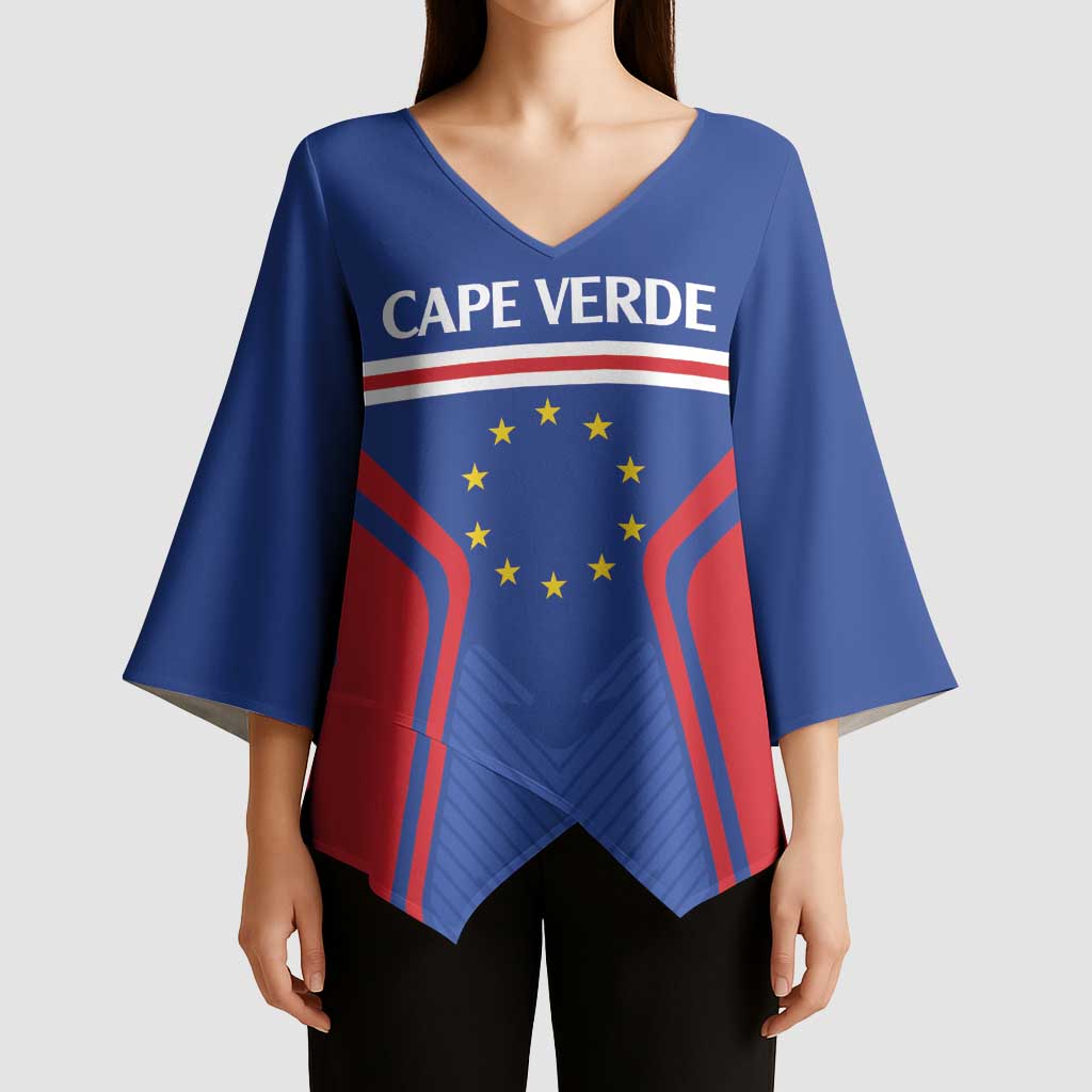 Custom Cape Verde Football Spirit Kimono Sleeve Blouse Est 1979 - Wonder Print Shop
