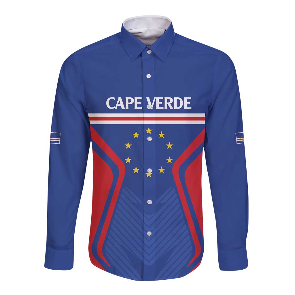 Custom Cape Verde Football Spirit Long Sleeve Button Shirt Est 1979 - Wonder Print Shop