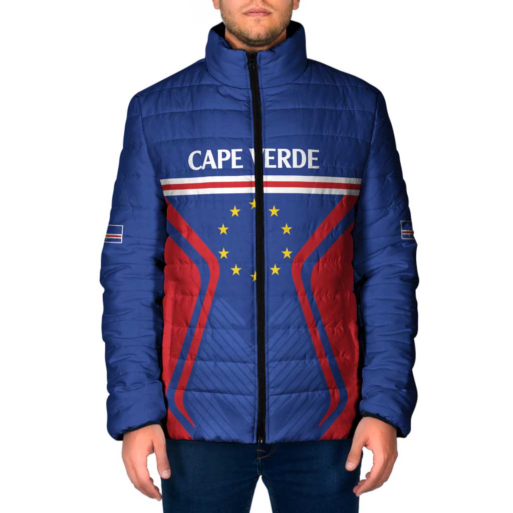 Custom Cape Verde Football Spirit Padded Jacket Est 1979 - Wonder Print Shop