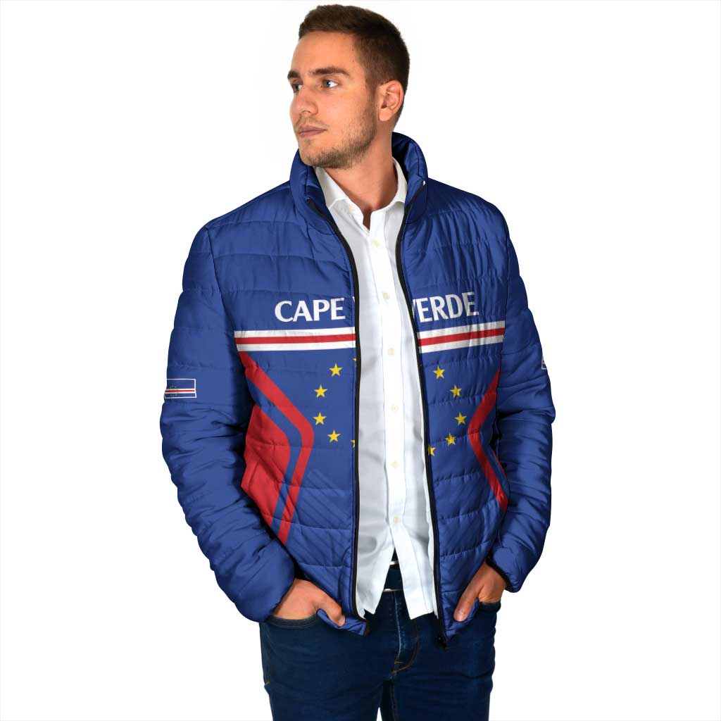 Custom Cape Verde Football Spirit Padded Jacket Est 1979 - Wonder Print Shop