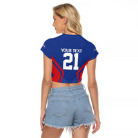 Custom Cape Verde Football Spirit Raglan Cropped T Shirt Est 1979 - Wonder Print Shop