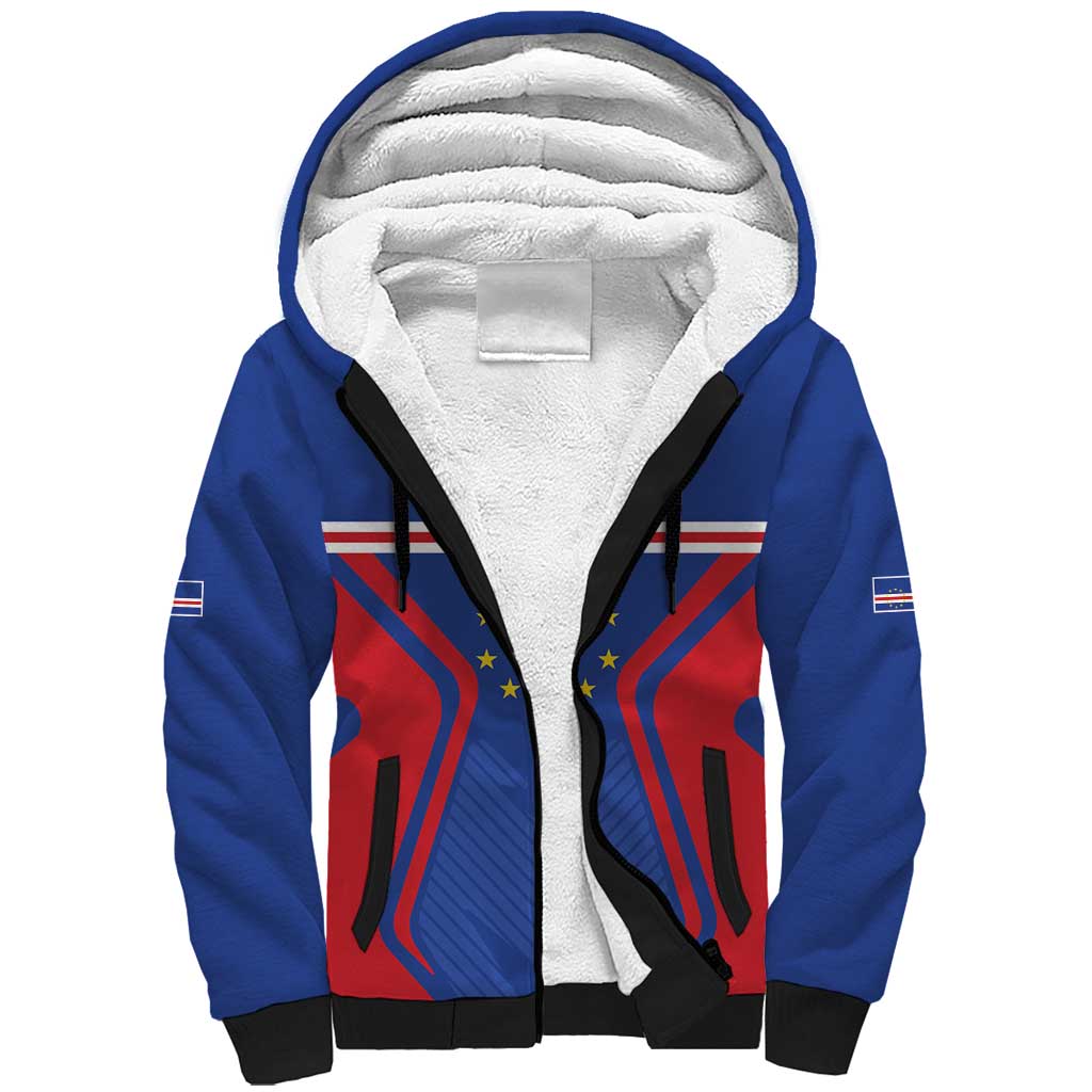 Custom Cape Verde Football Spirit Sherpa Hoodie Est 1979 - Wonder Print Shop