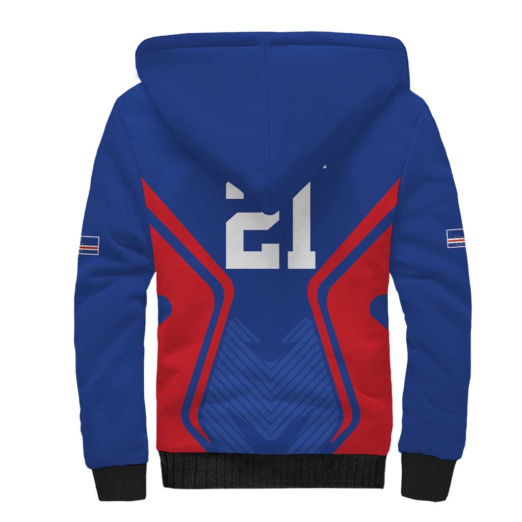 Custom Cape Verde Football Spirit Sherpa Hoodie Est 1979 - Wonder Print Shop
