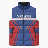 Custom Cape Verde Football Spirit Sleeveless Puffer Jacket Est 1979 - Wonder Print Shop