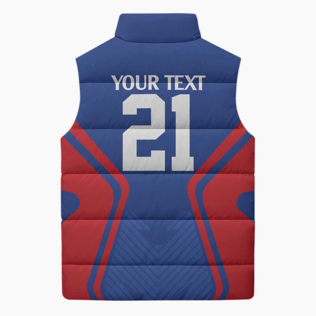 Custom Cape Verde Football Spirit Sleeveless Puffer Jacket Est 1979 - Wonder Print Shop