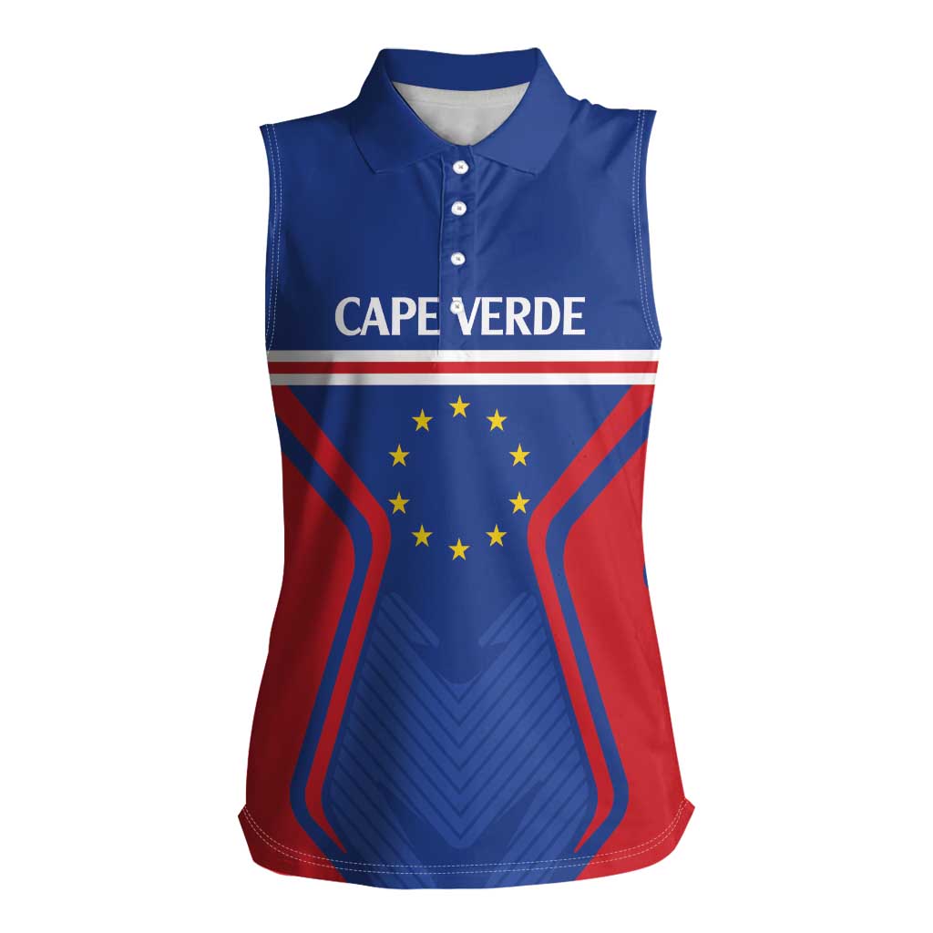 Custom Cape Verde Football Spirit Women Sleeveless Polo Shirt Est 1979 - Wonder Print Shop