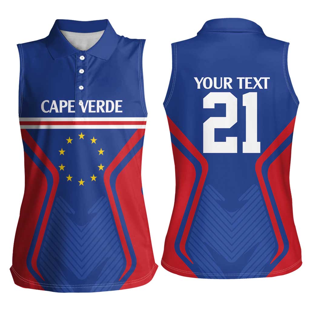 Custom Cape Verde Football Spirit Women Sleeveless Polo Shirt Est 1979 - Wonder Print Shop