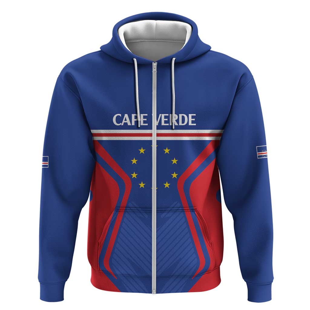 Custom Cape Verde Football Spirit Zip Hoodie Est 1979 - Wonder Print Shop