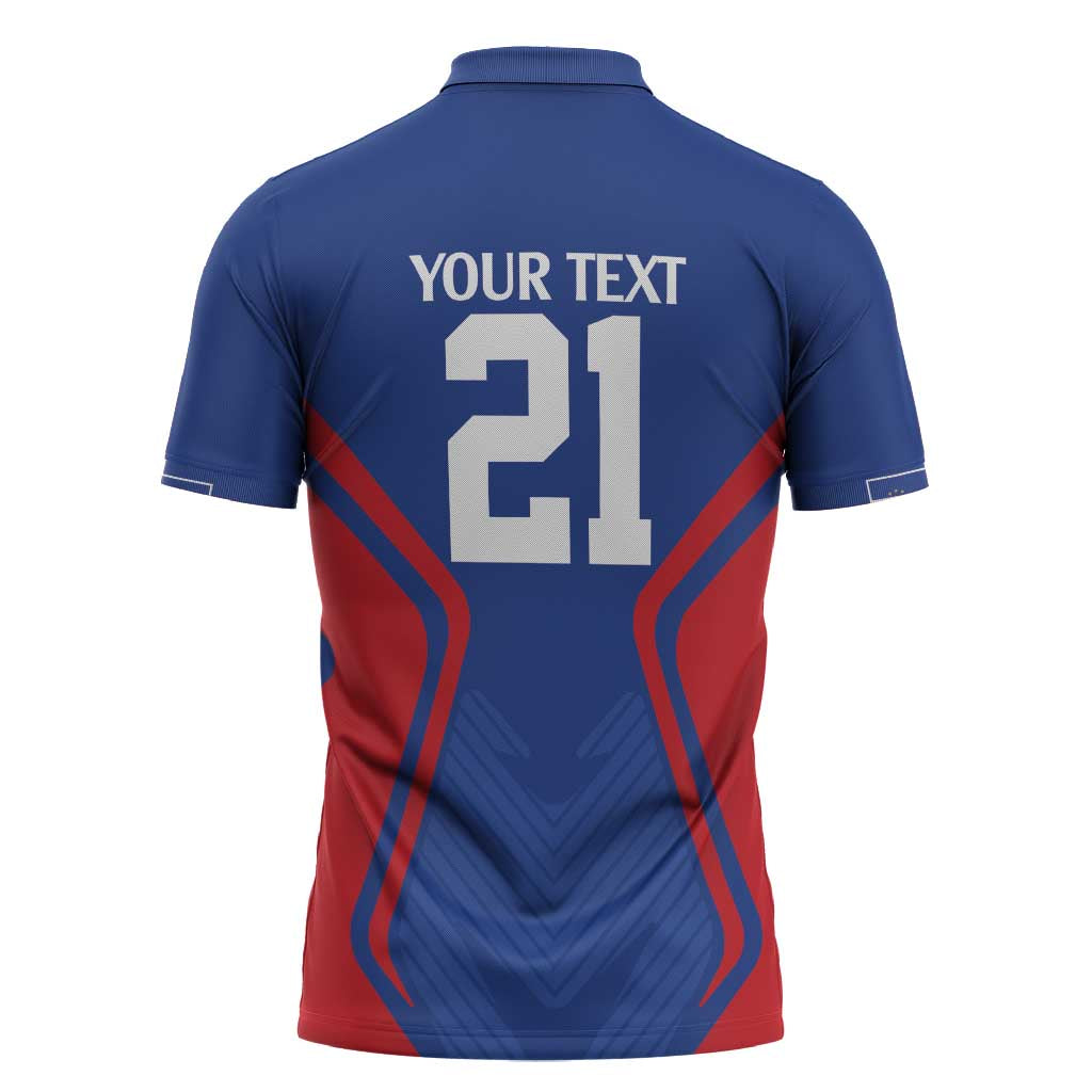 Custom Cape Verde Football Spirit Zipper Polo Shirt Est 1979 - Wonder Print Shop