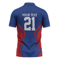 Custom Cape Verde Football Spirit Zipper Polo Shirt Est 1979 - Wonder Print Shop