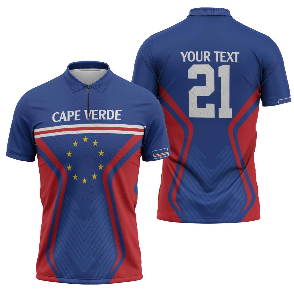Custom Cape Verde Football Spirit Zipper Polo Shirt Est 1979 - Wonder Print Shop