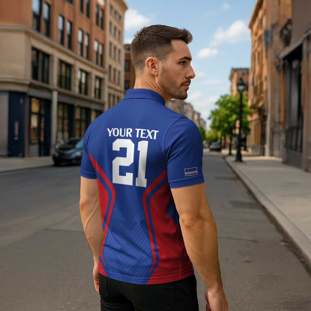 Custom Cape Verde Football Spirit Zipper Polo Shirt Est 1979 - Wonder Print Shop