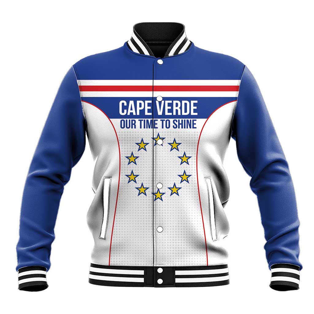 Custom Cape Verde Pride Baseball Jacket Blue Sharks Rising - Wonder Print Shop