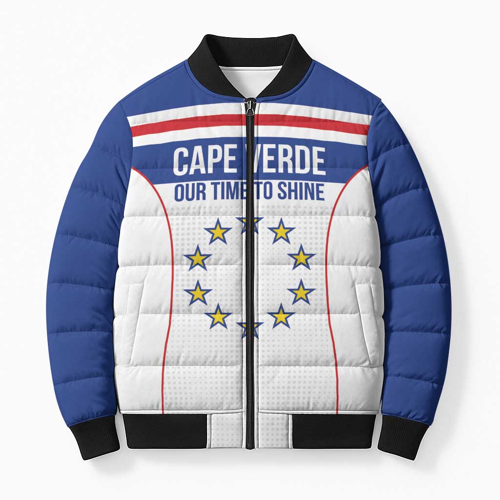 Custom Cape Verde Pride Bomber Puffer Jacket Blue Sharks Rising - Wonder Print Shop
