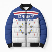 Custom Cape Verde Pride Bomber Puffer Jacket Blue Sharks Rising - Wonder Print Shop