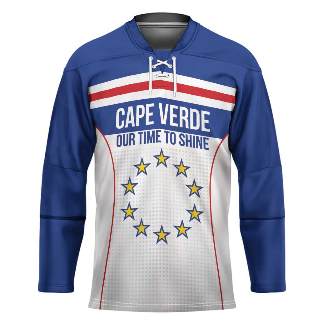 Custom Cape Verde Pride Hockey Jersey Blue Sharks Rising - Wonder Print Shop