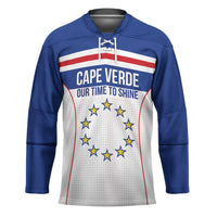 Custom Cape Verde Pride Hockey Jersey Blue Sharks Rising - Wonder Print Shop