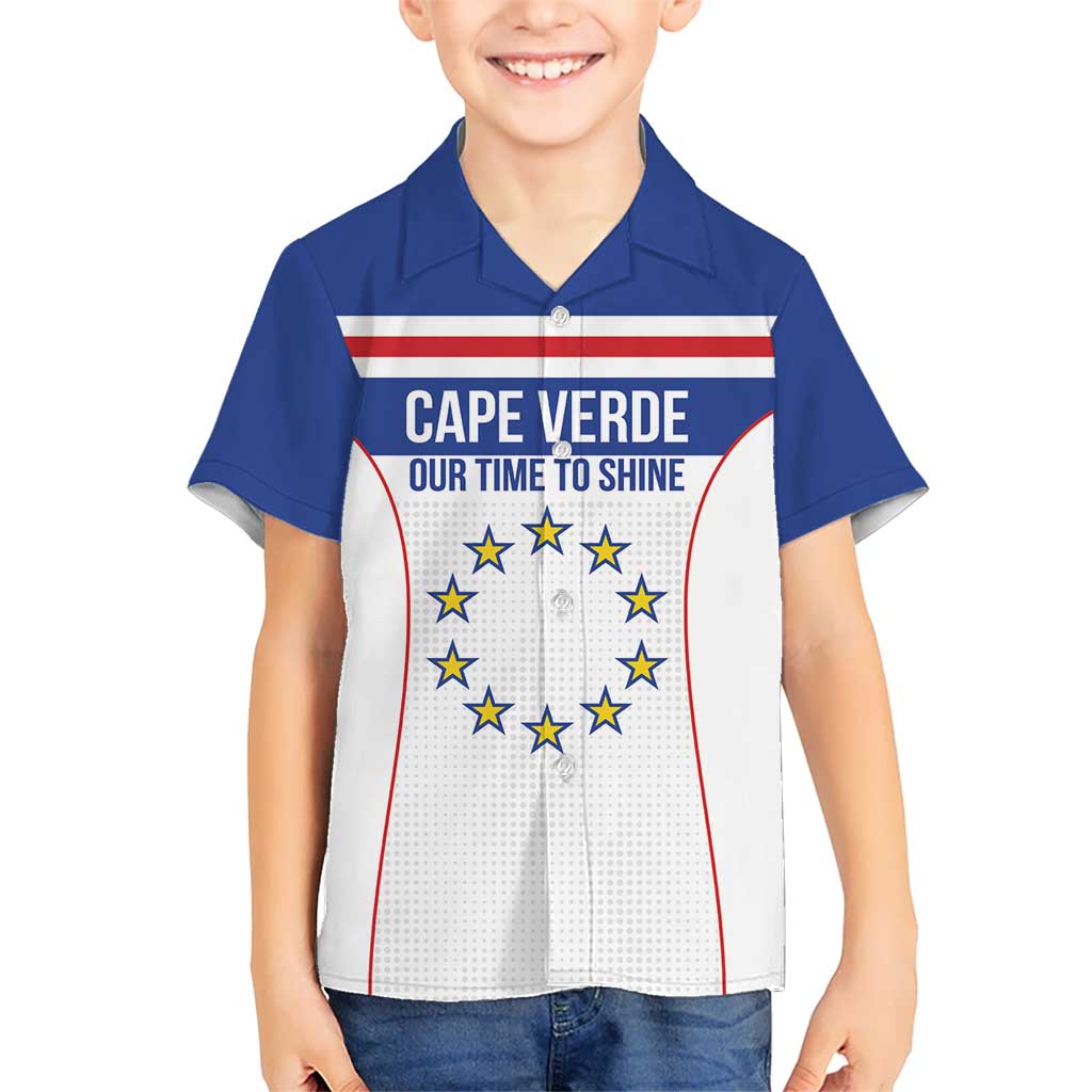 Custom Cape Verde Pride Kid Hawaiian Shirt Blue Sharks Rising - Wonder Print Shop