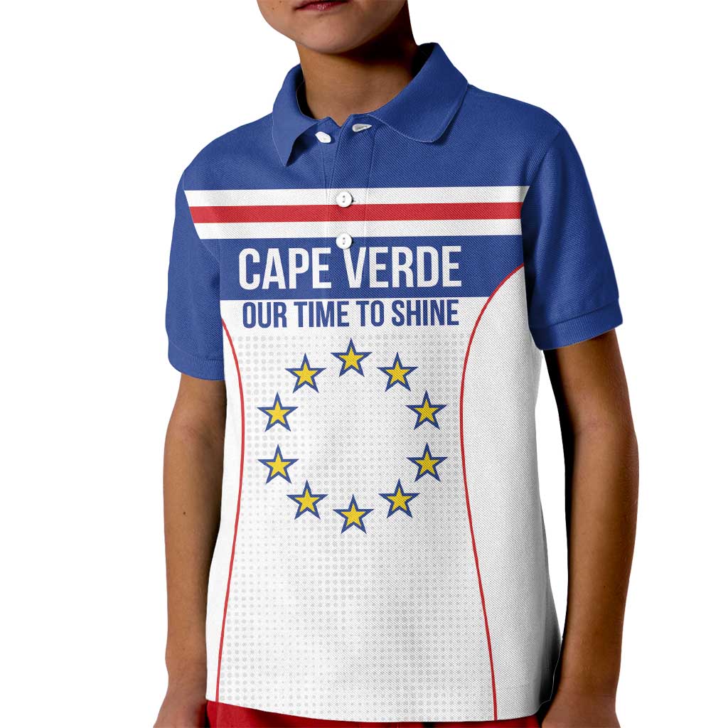 Custom Cape Verde Pride Kid Polo Shirt Blue Sharks Rising - Wonder Print Shop