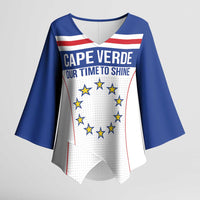 Custom Cape Verde Pride Kimono Sleeve Blouse Blue Sharks Rising - Wonder Print Shop