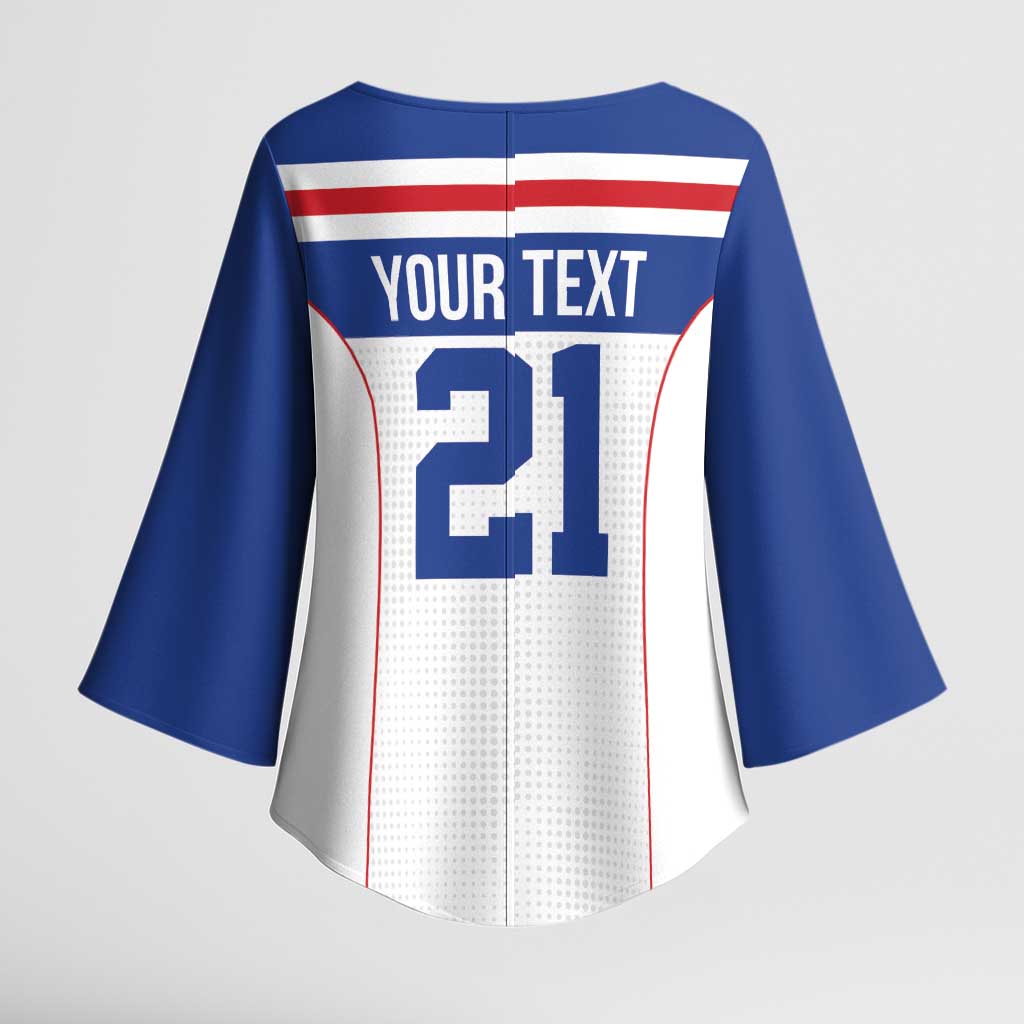 Custom Cape Verde Pride Kimono Sleeve Blouse Blue Sharks Rising - Wonder Print Shop