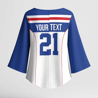 Custom Cape Verde Pride Kimono Sleeve Blouse Blue Sharks Rising - Wonder Print Shop