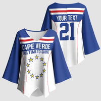 Custom Cape Verde Pride Kimono Sleeve Blouse Blue Sharks Rising - Wonder Print Shop