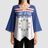 Custom Cape Verde Pride Kimono Sleeve Blouse Blue Sharks Rising - Wonder Print Shop