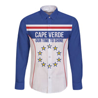 Custom Cape Verde Pride Long Sleeve Button Shirt Blue Sharks Rising - Wonder Print Shop
