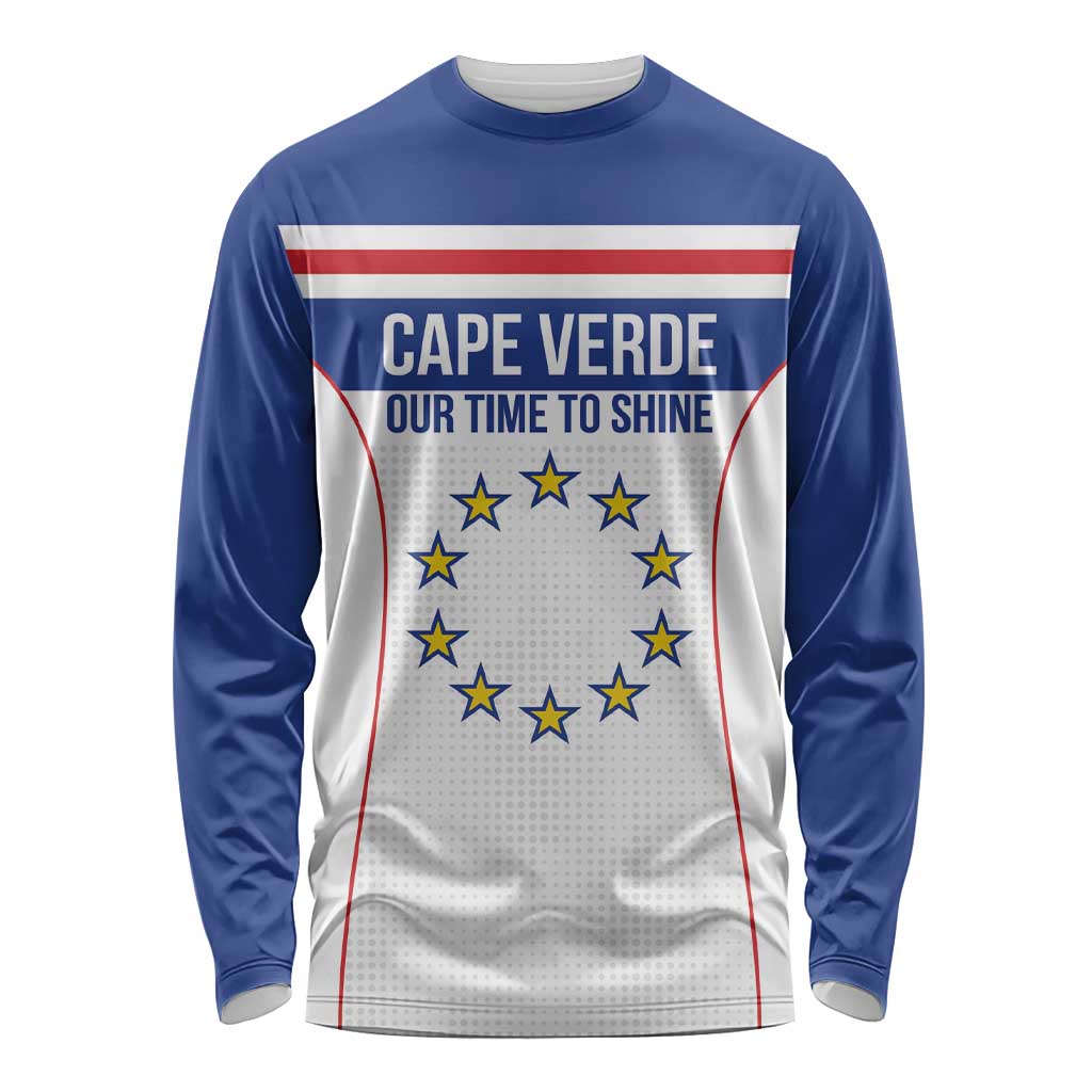 Custom Cape Verde Pride Long Sleeve Shirt Blue Sharks Rising - Wonder Print Shop
