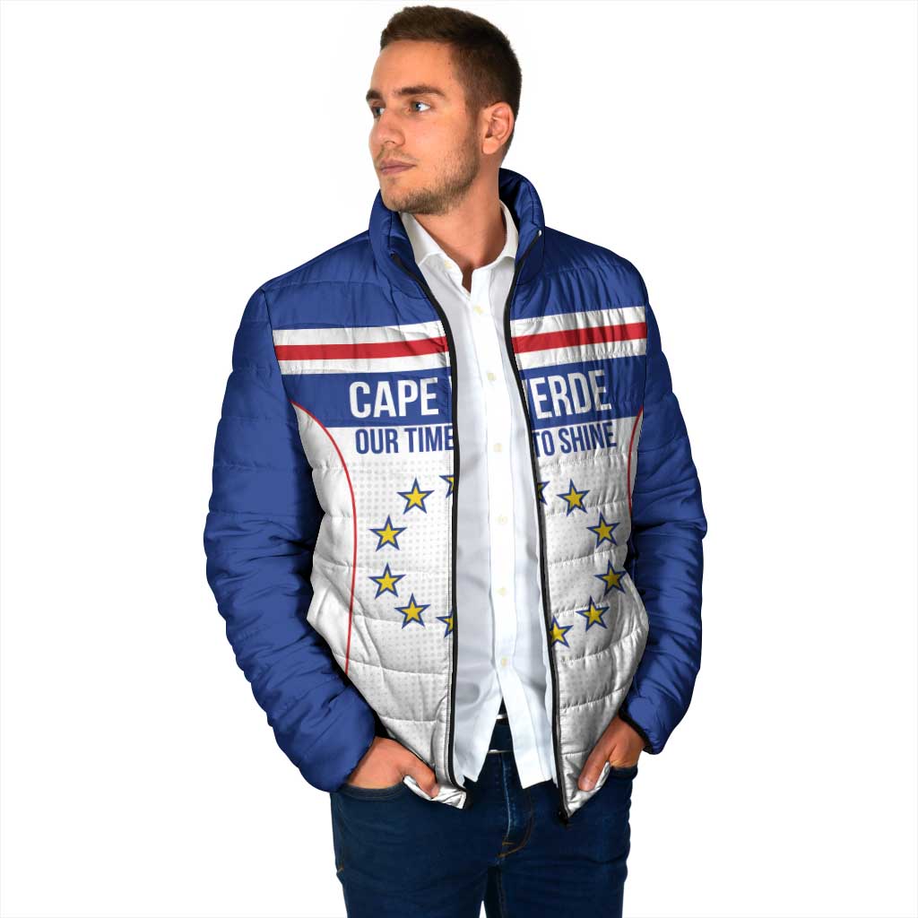 Custom Cape Verde Pride Padded Jacket Blue Sharks Rising - Wonder Print Shop