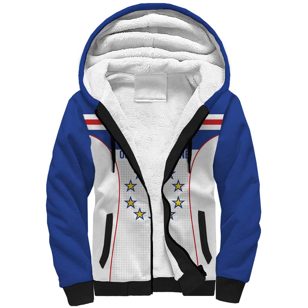 Custom Cape Verde Pride Sherpa Hoodie Blue Sharks Rising - Wonder Print Shop