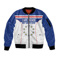 Custom Cape Verde Pride Sleeve Zip Bomber Jacket Blue Sharks Rising - Wonder Print Shop