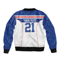 Custom Cape Verde Pride Sleeve Zip Bomber Jacket Blue Sharks Rising - Wonder Print Shop