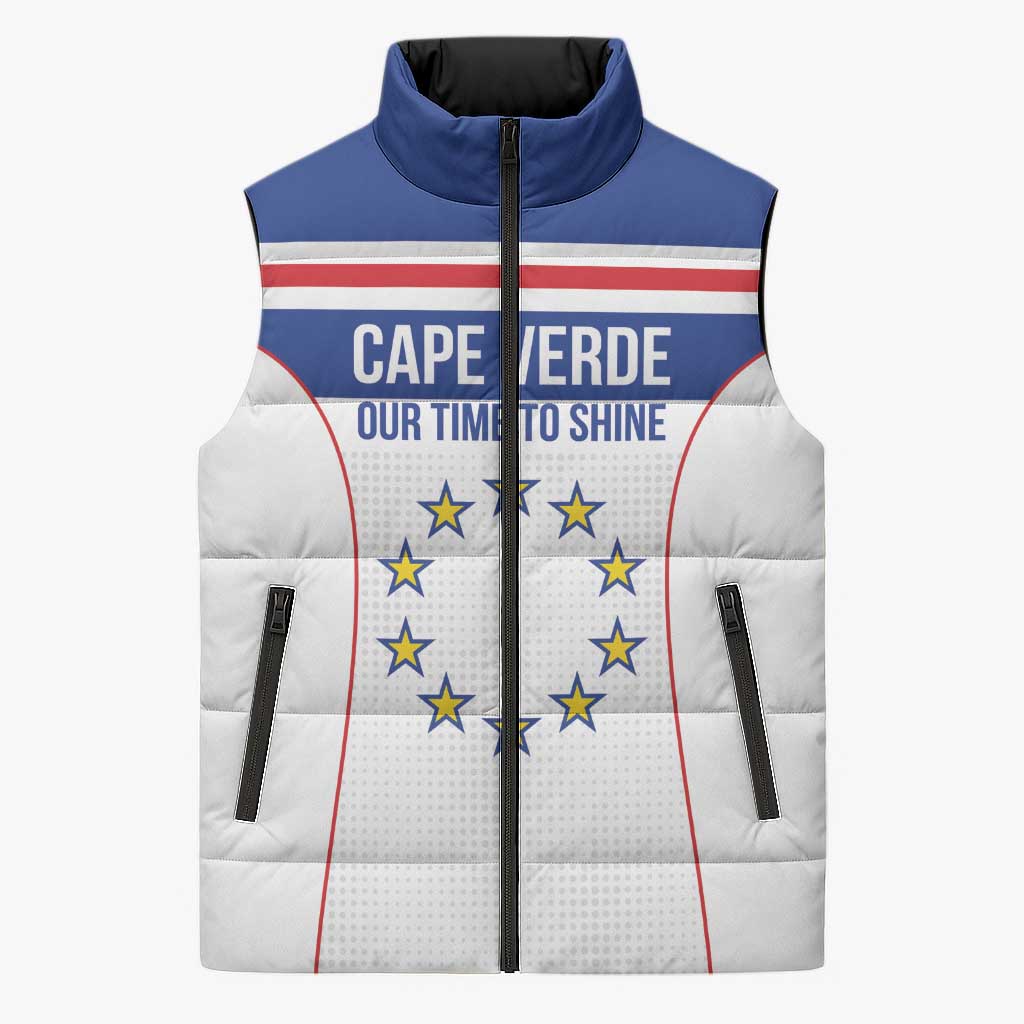 Custom Cape Verde Pride Sleeveless Puffer Jacket Blue Sharks Rising - Wonder Print Shop