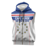 Custom Cape Verde Pride Sleeveless Zip Hoodie Blue Sharks Rising - Wonder Print Shop
