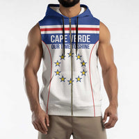 Custom Cape Verde Pride Sleeveless Zip Hoodie Blue Sharks Rising - Wonder Print Shop