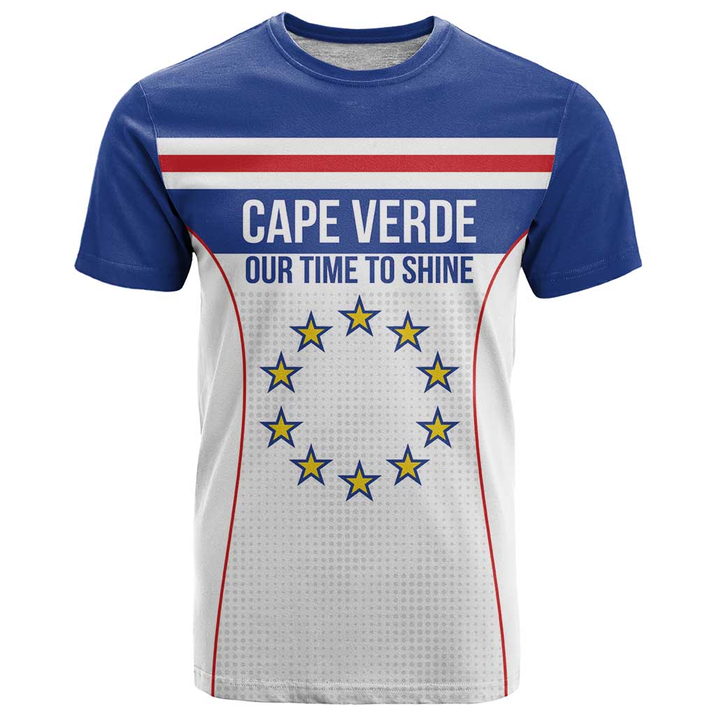 Custom Cape Verde Pride T Shirt Blue Sharks Rising - Wonder Print Shop