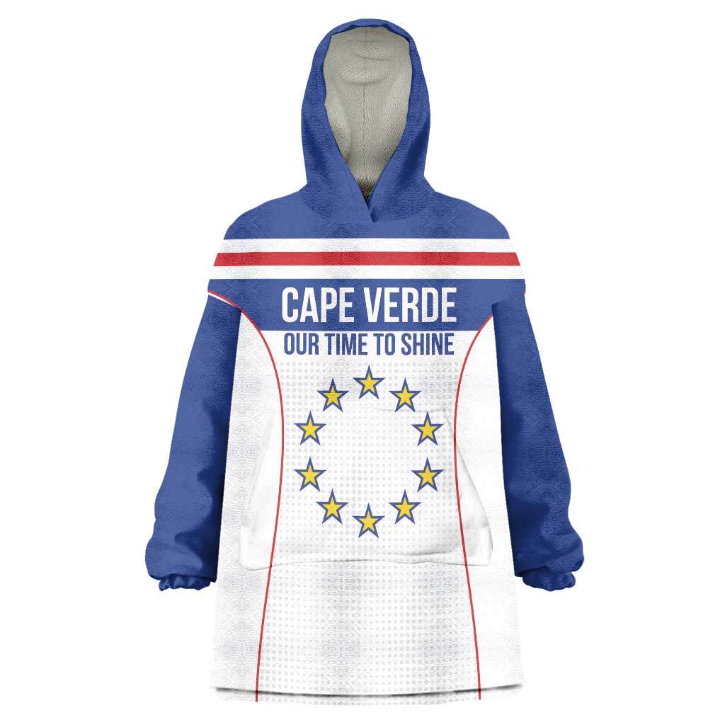 Custom Cape Verde Pride Wearable Blanket Hoodie Blue Sharks Rising - Wonder Print Shop