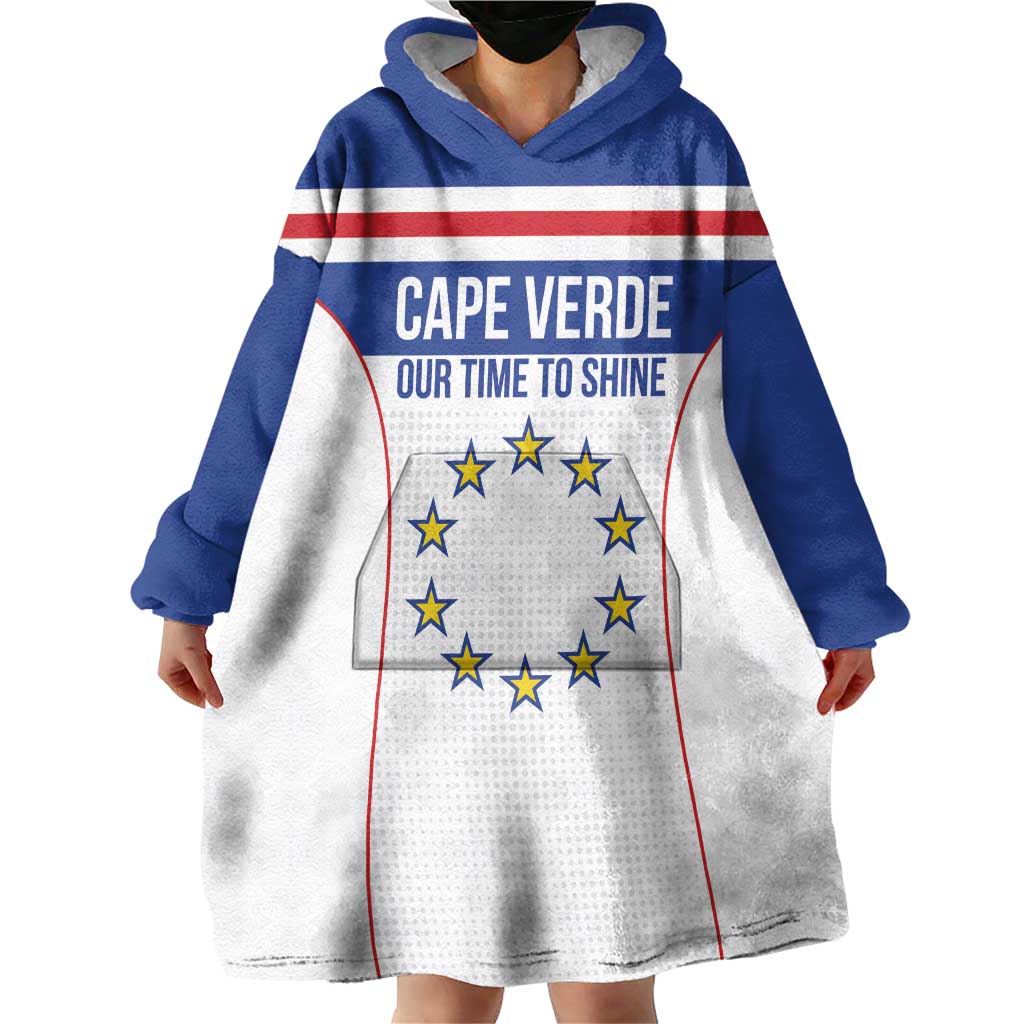 Custom Cape Verde Pride Wearable Blanket Hoodie Blue Sharks Rising - Wonder Print Shop