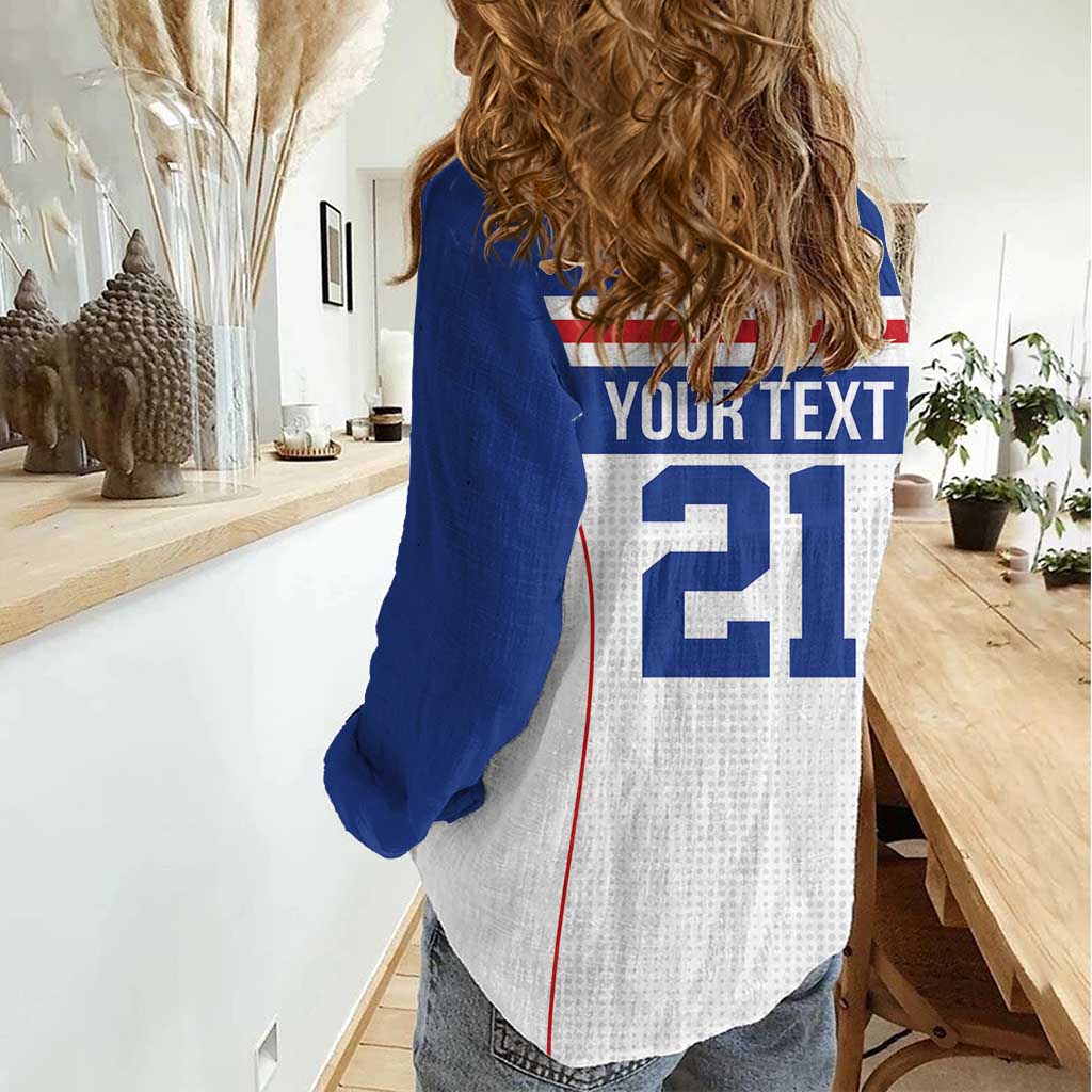 Custom Cape Verde Pride Women Casual Shirt Blue Sharks Rising - Wonder Print Shop