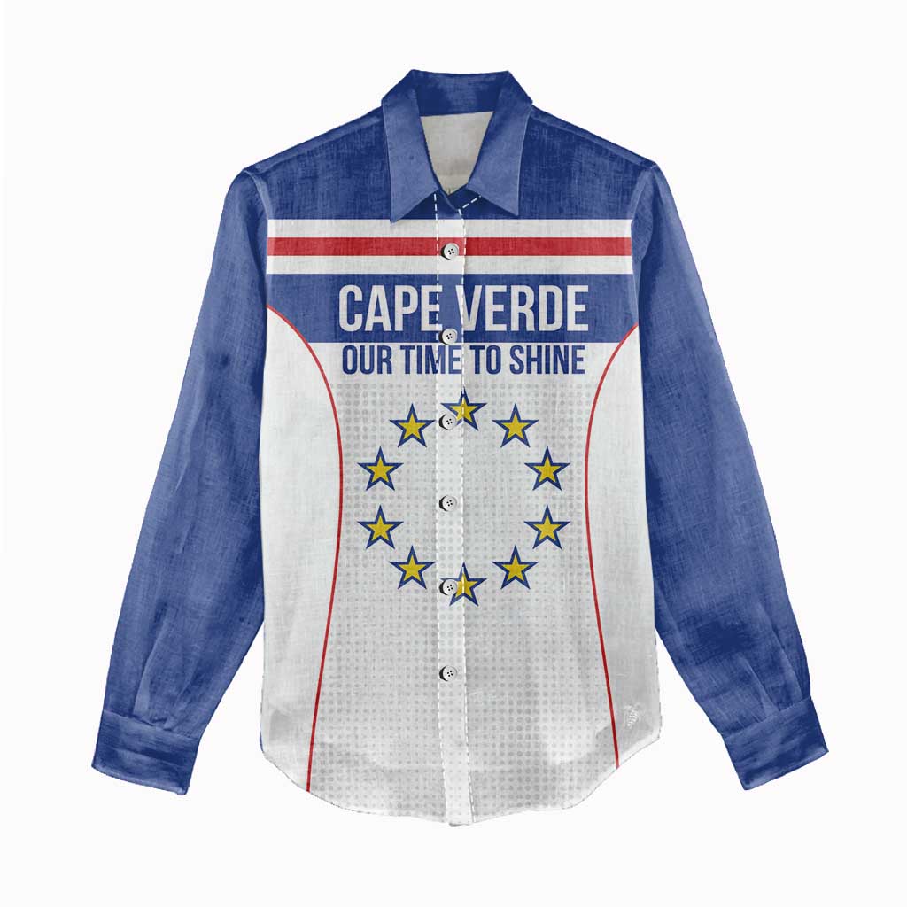 Custom Cape Verde Pride Women Casual Shirt Blue Sharks Rising - Wonder Print Shop