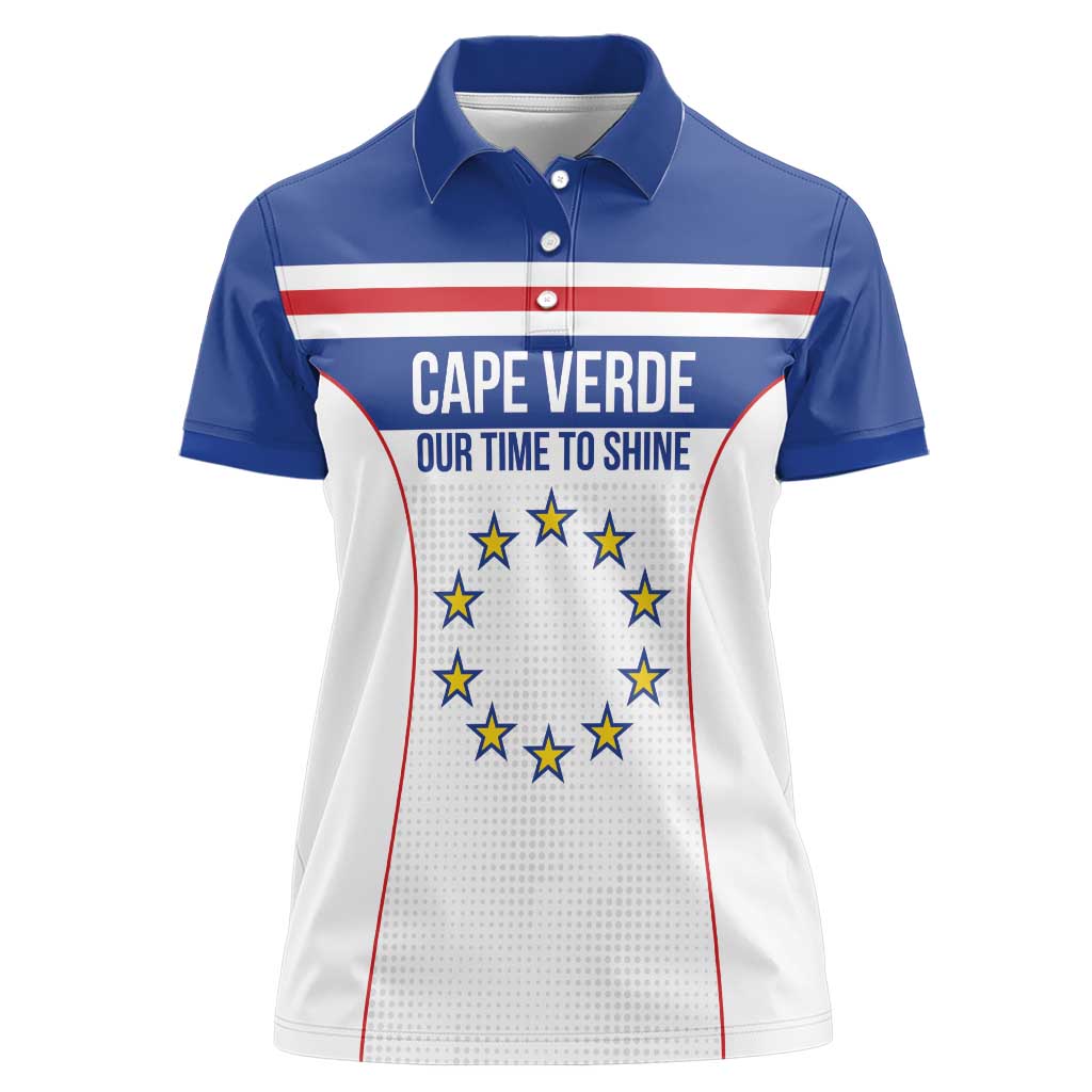 Custom Cape Verde Pride Women Polo Shirt Blue Sharks Rising - Wonder Print Shop