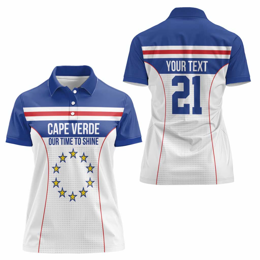 Custom Cape Verde Pride Women Polo Shirt Blue Sharks Rising - Wonder Print Shop