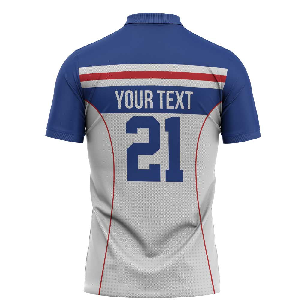 Custom Cape Verde Pride Zipper Polo Shirt Blue Sharks Rising - Wonder Print Shop