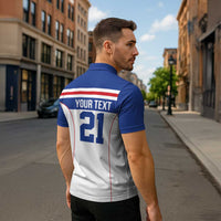 Custom Cape Verde Pride Zipper Polo Shirt Blue Sharks Rising - Wonder Print Shop