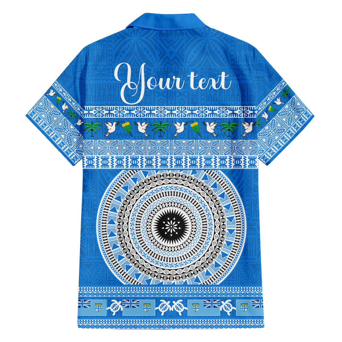 Personalised Fiji Marau Na Kerisimasi Family Matching Tank Maxi Dress and Hawaiian Shirt Merry Christmas Tapa Pattern Blue Style - Wonder Print Shop